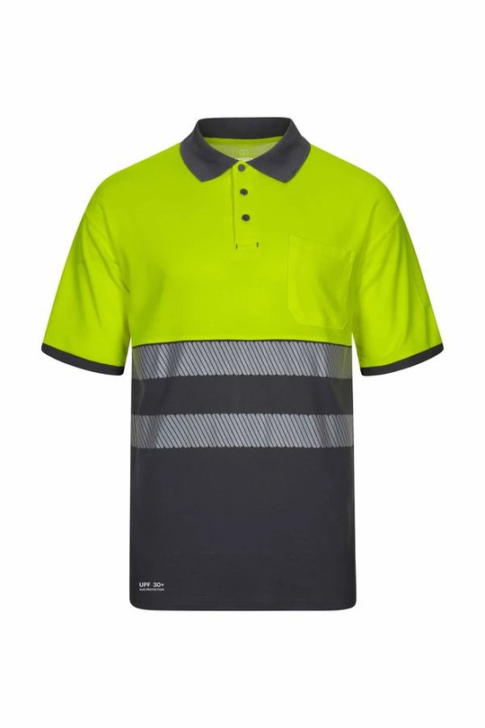 Velilla 305543 - Short-sleeve two-tone cotton polo shirt with segmented tape