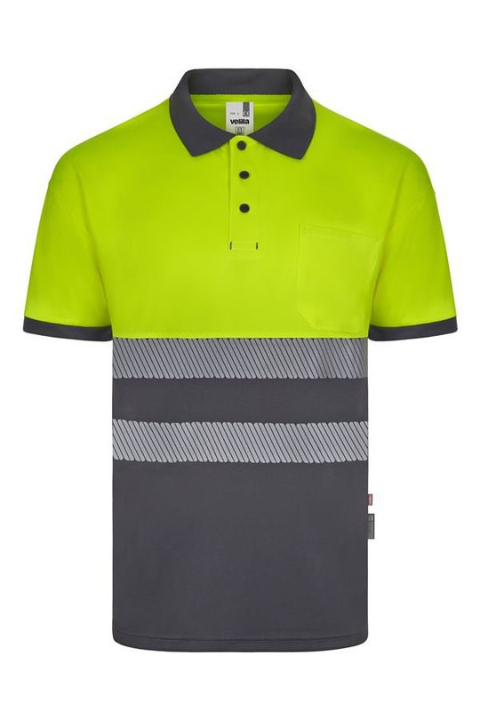 Velilla 305533 - Polo tričko s krátkým rukávem, dvoubarevné, z recyklovaného polyesteru s segmentovanými páskami.