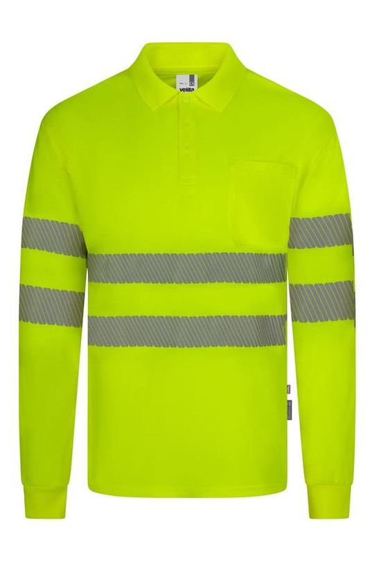 Velilla 305534 - Long sleeve recycled polyester polo shirt with segmented tape