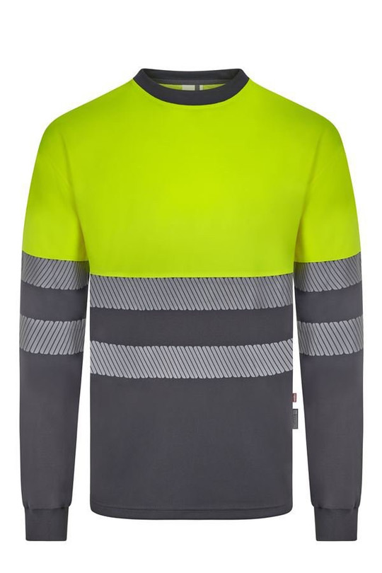 Velilla 305619 - Long sleeve two-tone cotton T-shirt with segmented tape