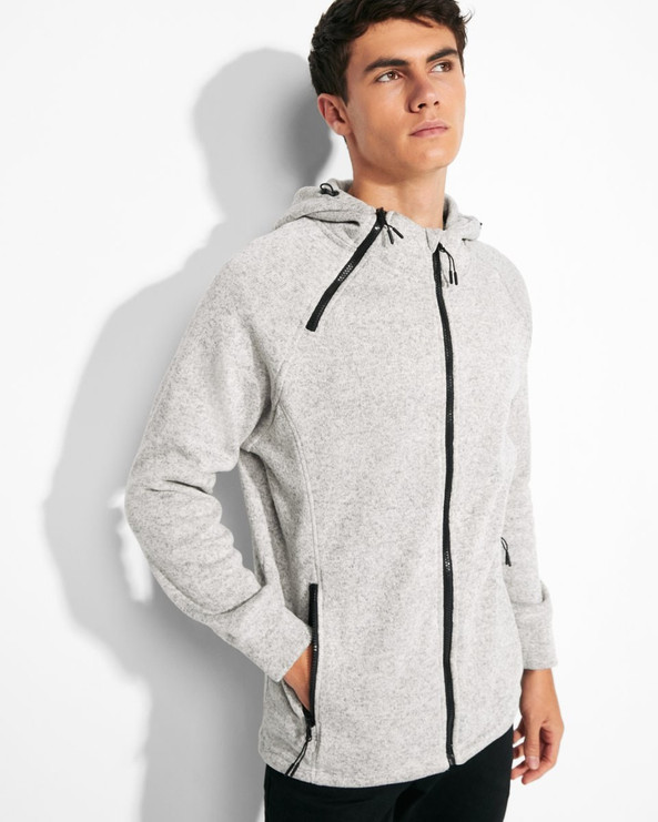 Roly CQ5064 - EVEREST Plush knitted sweat jacket with hood