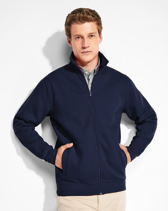 Roly CQ6439 - ULAN Unisex sweatshirt with front zip and high collar