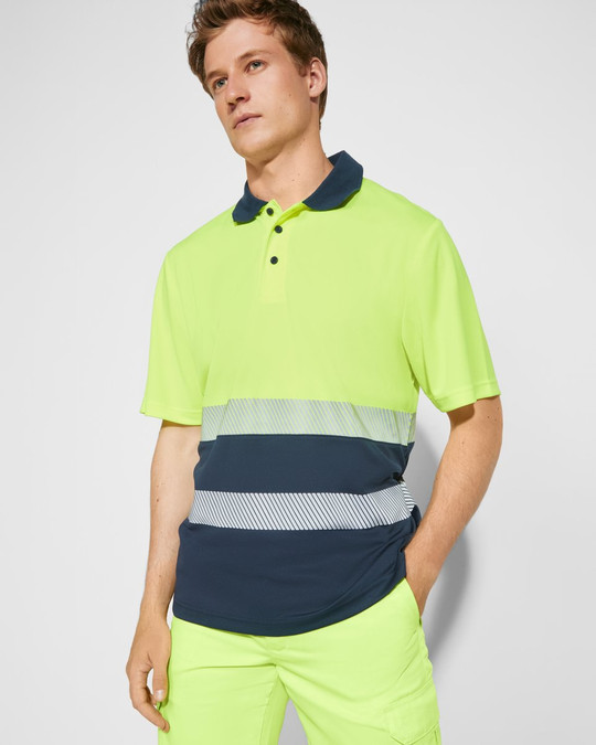 Roly HV9315 - VEGA High visibility two-tone short-sleeved polo shirt