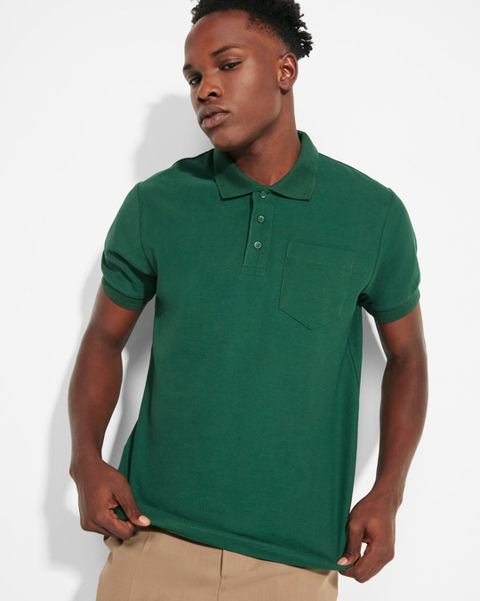Roly PO6607 - CENTAURO PREMIUM Kurzärmeliges Poloshirt mit linker Brusttasche und Anti-Pilling-Behandlung