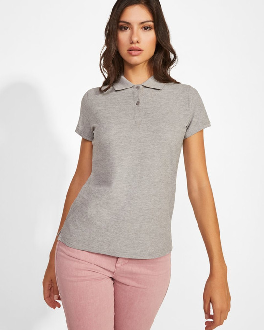 Roly PO6618 - PRINCE WOMAN Tailliertes kurzärmeliges Poloshirt aus Bio-Baumwolle mit OCS-Zertifizierung