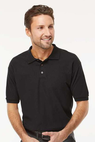 M & O Knits 7002 POLO À M/C PIQUÉ, PEIGNÉ ET FILÉ À LANNEAU