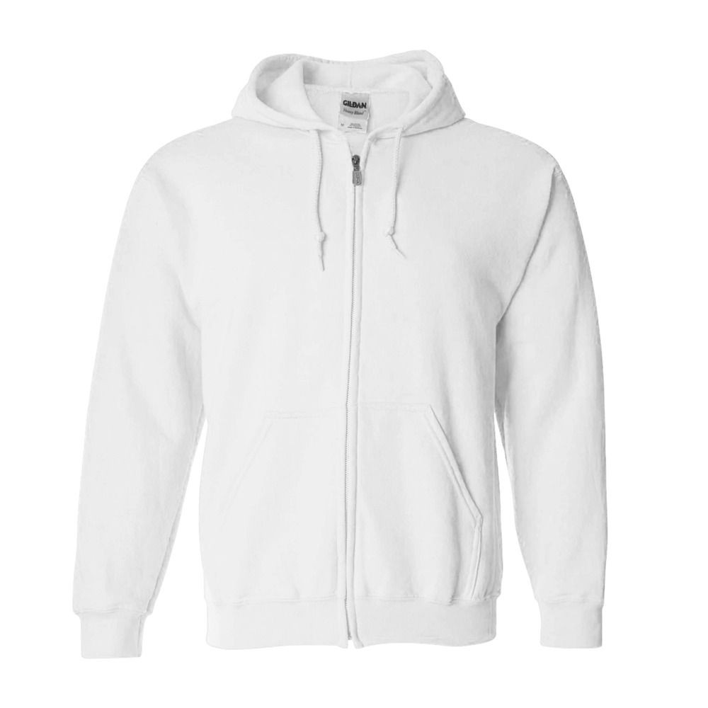 Gildan 18600 - Full Zip Hooded Sweatshirt - White | Wordans Canada