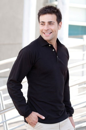 Henbury H105 - Long Sleeve Cotton Piqué Polo Shirt