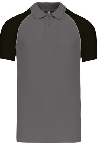 Kariban K226 - Contrast Raglan Polo Shirt met Grijze Piping