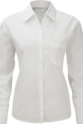 Russell Collection RU934F - Poly/Katoenen Easy Care Poplin Overhemd Met Lange Mouw