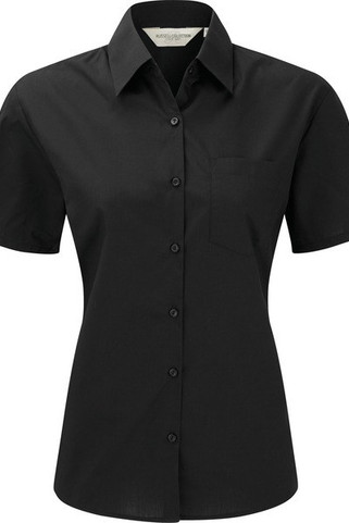 Russell Collection RU935F - DAMER KORTÆRMET POLYCOTTON EASY CARE POPLIN SKJORTE