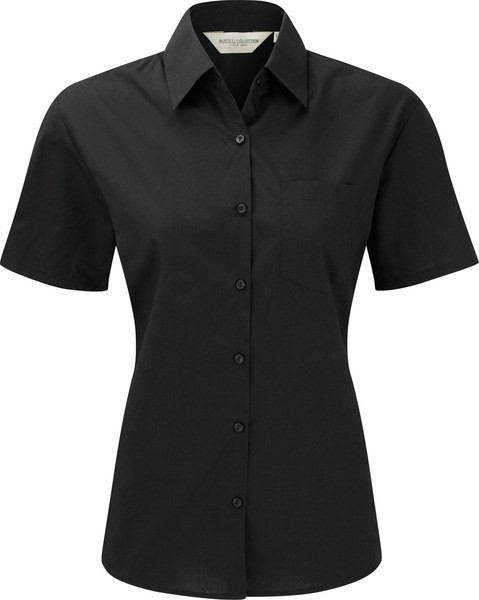 Russell Collection RU935F - DAMER KORTÆRMET POLYCOTTON EASY CARE POPLIN SKJORTE