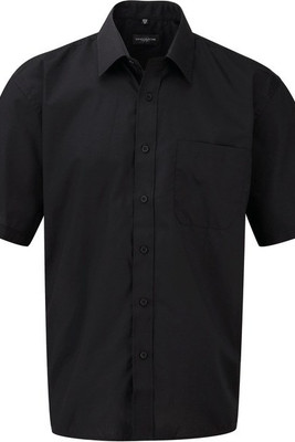 Russell Collection RU935M - Poly/Katoenen Easy Care Poplin Overhemd Met Korte Mouw