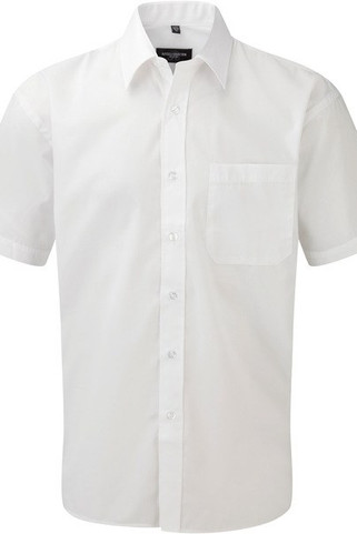 Russell Collection RU935M - Mens Short Sleeve Polycotton Easy Care Poplin Shirt