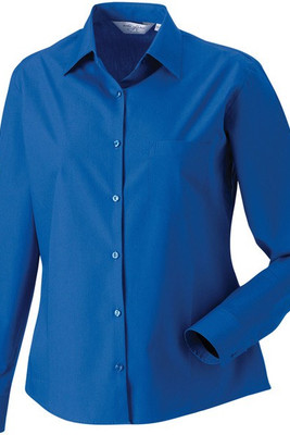 Russell Collection RU936F - Ladies' Long Sleeve Pure Cotton Easy Care Poplin Shirt