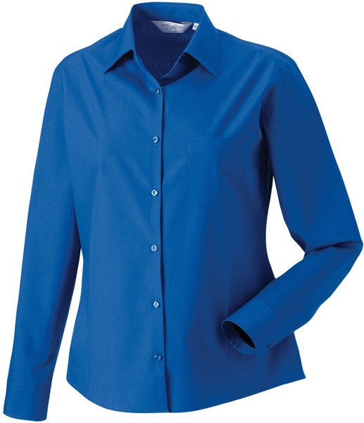 Russell Collection RU936F - Ladies' Long Sleeve Pure Cotton Easy Care Poplin Shirt