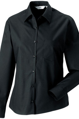 Russell Collection RU936F - Chemise En Popeline Pur Coton Femme Manches Longues