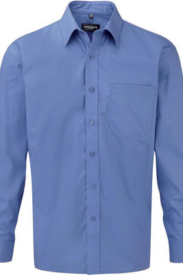 Russell Collection RU936M - Men's Long Sleeve Pure Cotton Easy Care Poplin Shirt