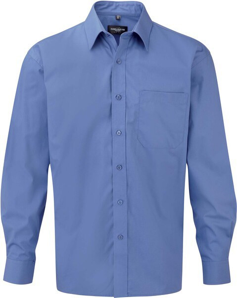 Russell Collection RU936M - Men's Long Sleeve Pure Cotton Easy Care Poplin Shirt