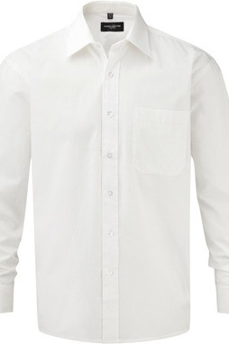 Russell Collection RU936M - Mens Long Sleeve Pure Cotton Easy Care Poplin Shirt