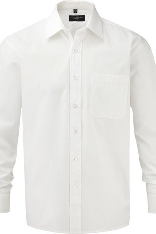 Russell Collection RU936M - Mens Long Sleeve Pure Cotton Easy Care Poplin Shirt