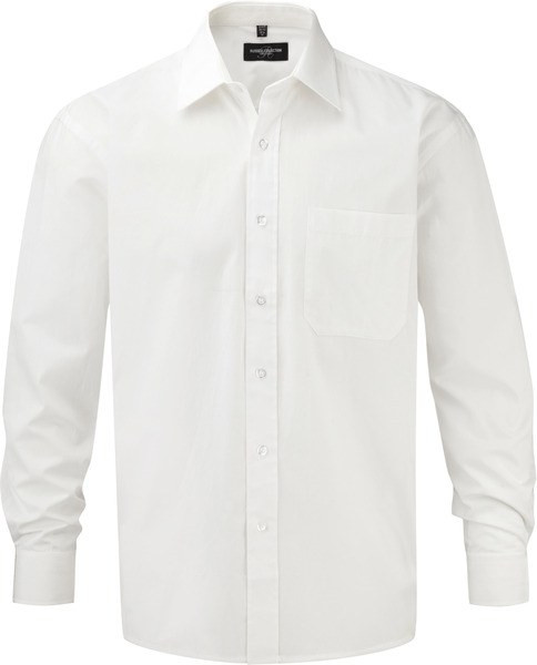 Russell Collection RU936M - Men's Long Sleeve Pure Cotton Easy Care Poplin Shirt