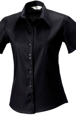 Russell Collection RU957F - Camicia donna Oxford maniche corte