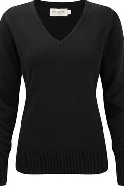 Russell Collection RU710F - Pull Moderne à Col V en Coton Mélangé