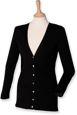 Henbury H723 - Ladies Cotton Acrylic V Neck Cardigan