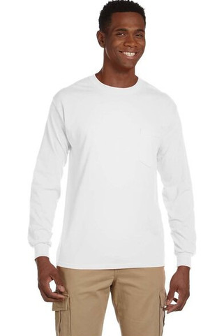 Gildan 2410 - Mens Premium Cotton Long Sleeve Shirt with Pocket