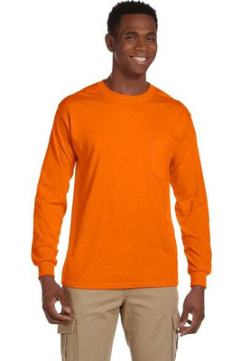 Gildan 2410 - Men's Premium Cotton Long Sleeve Shirt with Pocket