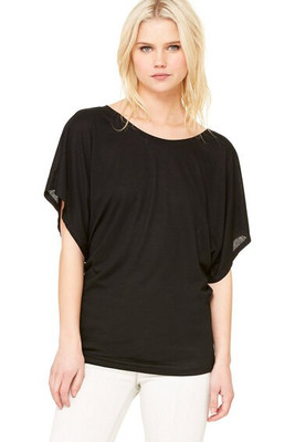 Bella B8821 - Elegant Draped Dolman Sleeve Top