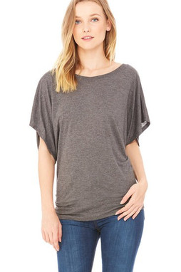 Bella B8821 - Elegant Draped Dolman Sleeve Top