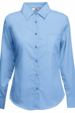 Fruit of the Loom SS012 - Poplin damesoverhemd met lange mouwen