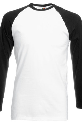 Fruit of the Loom SS028 - T-shirt Baseball maniche lunghe