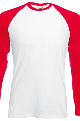 Fruit of the Loom SS028 - T-shirt Baseball maniche lunghe
