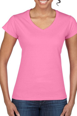 Gildan GD078 - T-shirt Femme Col V Style Doux et Élégant