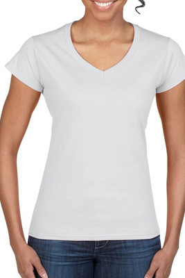 Gildan GD078 - T-shirt Femme Col V Style Doux et Élégant