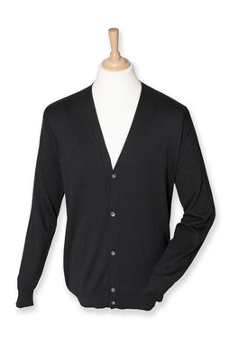 Henbury HB722 - Elegant Hornknappstickad Kofta för Vardagsbruk