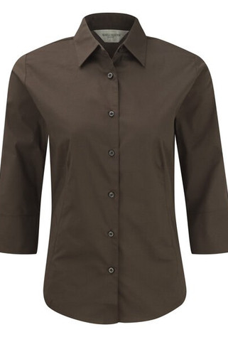 Russell J946F - Dames met 3/4 mouw Easy Care getailleerd overhemd
