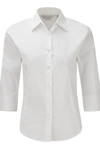 Russell J946F - Cămașă cambrată pentru femei cu mânecă ¾, ușor de întreținut