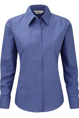 Russell J932F - Damen Oxford Langarm Bluse