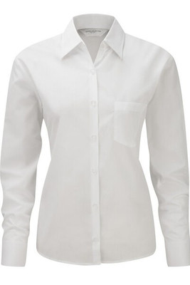Russell Collection J934F - Women's long sleeve polycotton easycare poplin shirt