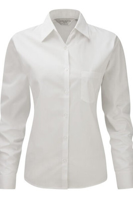 Russell Collection J936F - Women's long sleeve pure cotton easycare poplin shirt