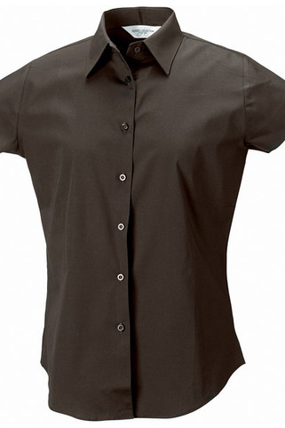 Russell J947F - Easy Care getailleerd elastisch damesoverhemd met korte mouw