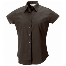 Russell Collection J947F - Camicia Donna Elegante Elasticizzata a Maniche Corte