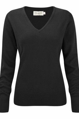 Russell Collection J710F - Womens v-neck knitted sweater