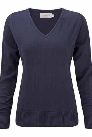 Russell Collection J710F - Womens v-neck knitted sweater