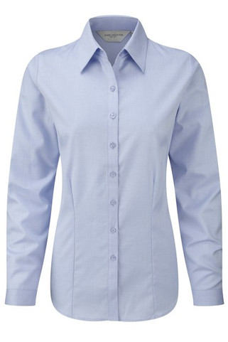Russell Collection J962F - Womens long sleeve herringbone shirt