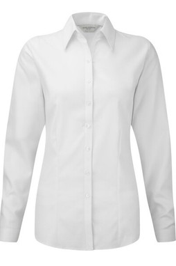 Russell Collection J962F - Womens long sleeve herringbone shirt